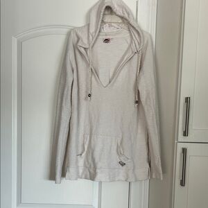Roxy Cream V-Neck Hoodie